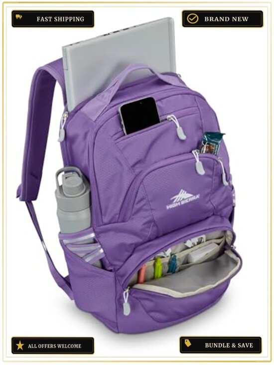 High Sierra Swoop SG Backpack - 17 Inch Laptop Bookbag with Tablet Sleeve